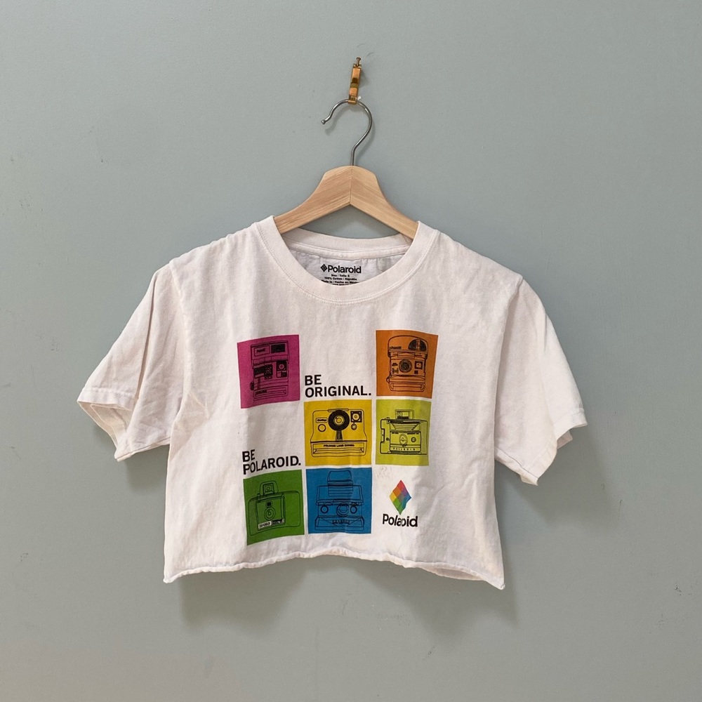 Polaroid White Crop Top